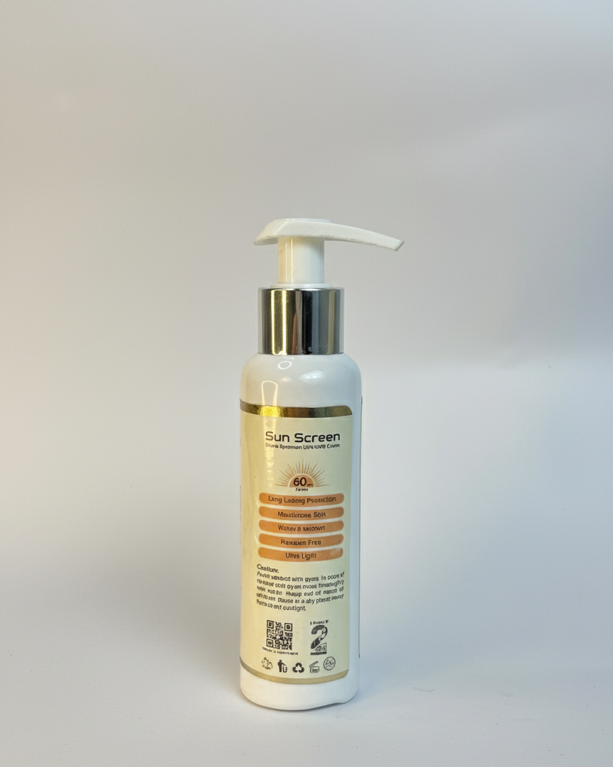 Sun Screen (SPF 60 + UVA & UVB cream)